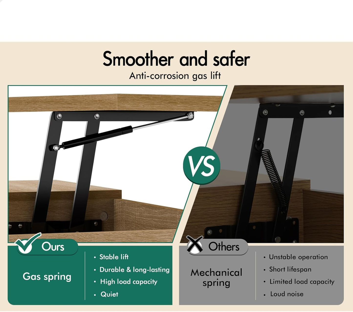 ALFORDSON Lift Tabletop Coffee Table Center Table Wood Color, Living Room Office Reception Dining Table with Rising Top, Hidden Storage and Side Open Shelves