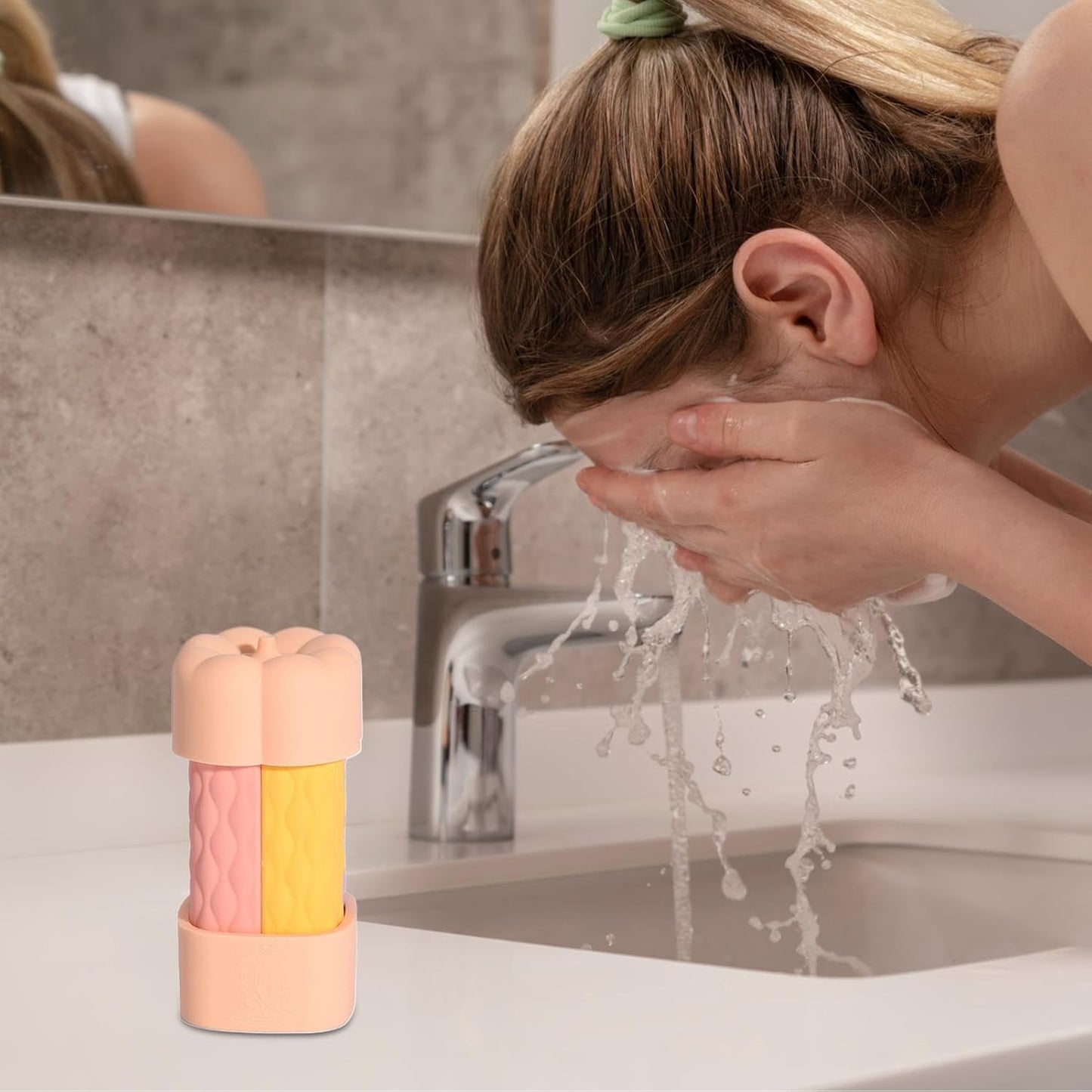 Travel Shampoo Bottles, Refillable Containers, 4-in-1 Leakproof Silicone Design, Approved Twist Dispenser, for Home, Gym, Hiking, Camping, Vacation, 2.52x5.39 Inches
