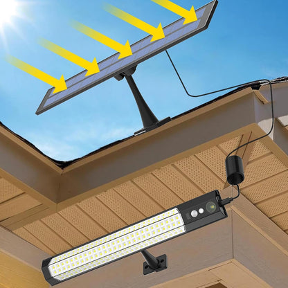 Nuyhgtr Solar Lights Outdoor, Usb Rechargeable Led Light, Smart Porch Lamp with Remote Control, Waterproof Solar Lighting for Barn Garage, Garden Fence, and Yard Use, White