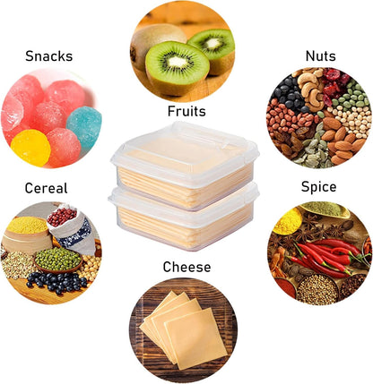 WonLiq 2 Pack-Plastic Sliced Cheese Storage Containers with lids Airtight Keeps Cheese Fresh and Delicious Cheese Container for Fridge