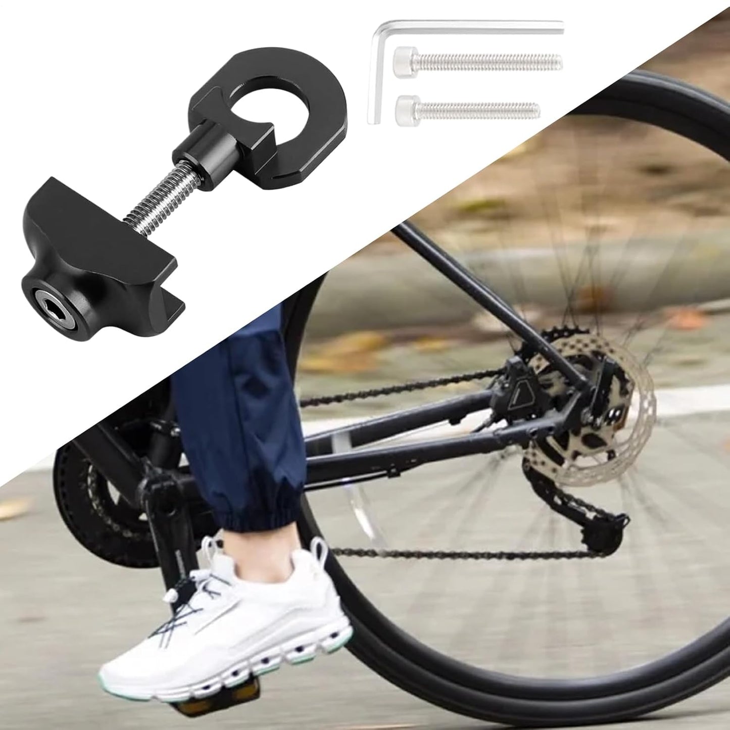 Chain Stabilizer Tool for Folding Bicycles and Road Bikes, Lightweight Chain Tension Device to Enhance Riding Safety for Men and Women, Easy Installation Gear, 1 Set