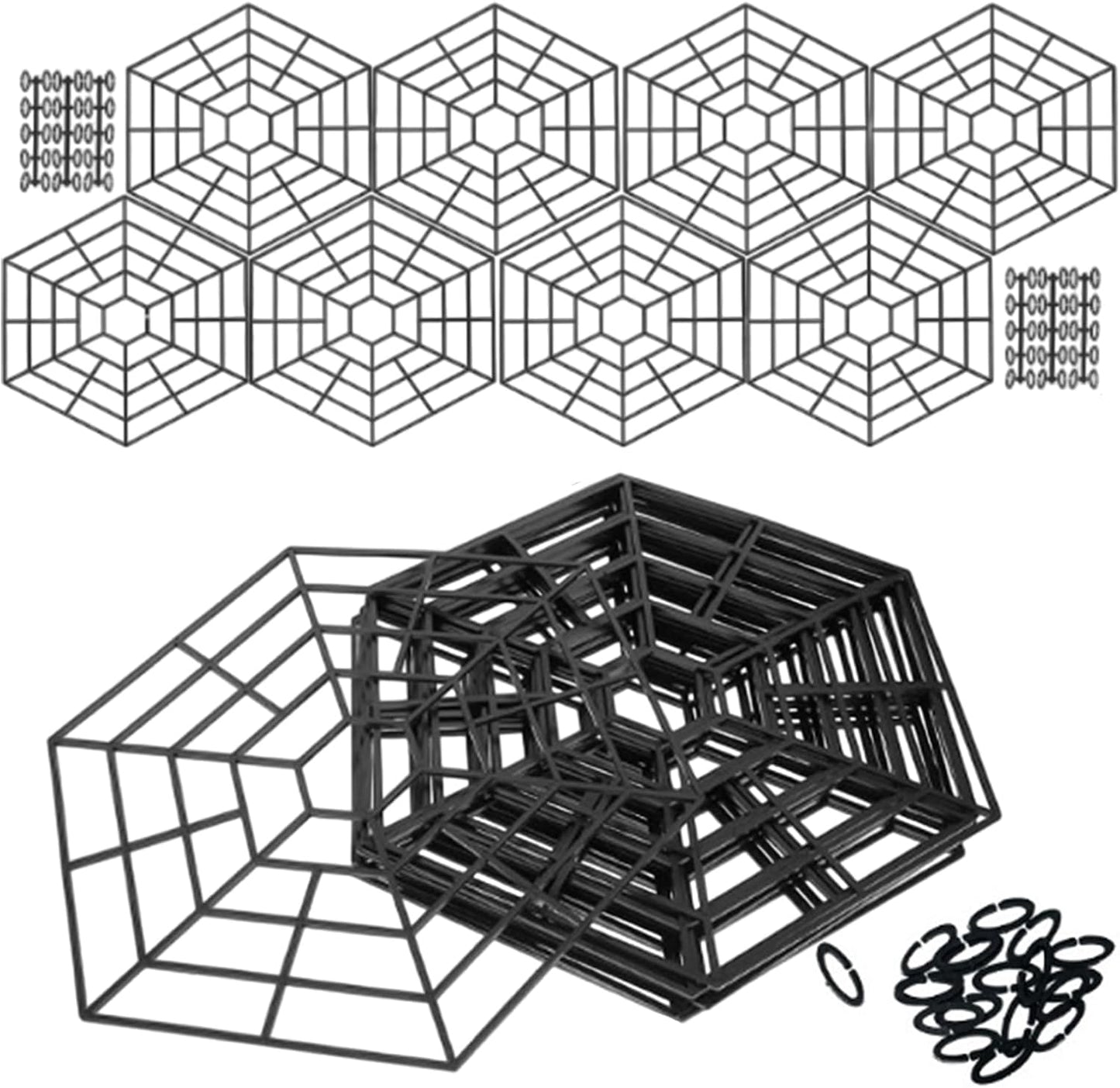Pond Netting, Fish Protector Net, Hexagonal Mesh Design, Shrimp Safety Cover, Garden Defense Tool, 10.55x10.55 inches for Herons, Raccoons, Outdoor Ponds