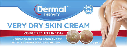 Dermal Therapy Very Dry Skin Cream for Optimum Hydration, Deep Moisturising Cream for Severely Dry Skin on Arms, Legs, Elbows & Back, Long-Lasting Hydration & Skin Repair, Non-Greasy | 250g