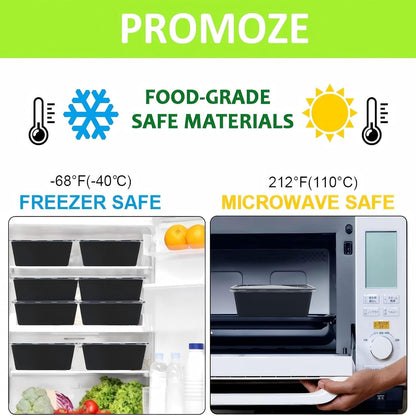 25 Pack (50-Piece) 750ML Meal Prep Containers Reusable with Lids, Sturdy Leakproof & Food Safe, Microwave, Freezer, Dishwasher Safe Food Prep Containers, to Go Take Out Plastic Food Storage