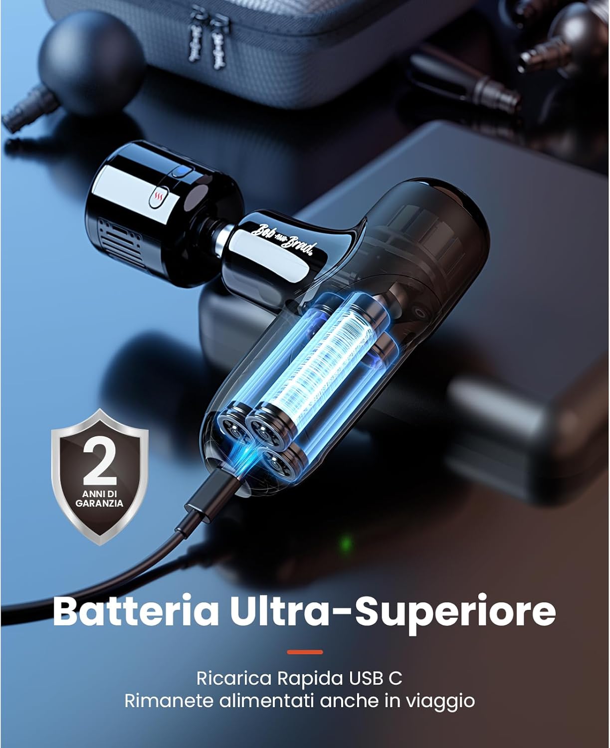 Mini Massage Gun with Heat and Cold, Bob and Brad Q2 Pro Pocket Gun for Deep Tissue Massage, Ultra Quiet Portable Percussion for Pain Relief and Recovery