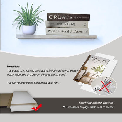 3 Pack Decorative Faux Books Set for Home Aesthetic - Luyseyha Fake Hollow Books Decor for Bookshelf Coffee Table, Living Room, Bedroom