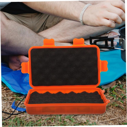 MOLUCKFU Box Survival Storage Waterproof Hard Case with Foam Outdoor Matches Tools Emergency Orange Plastic