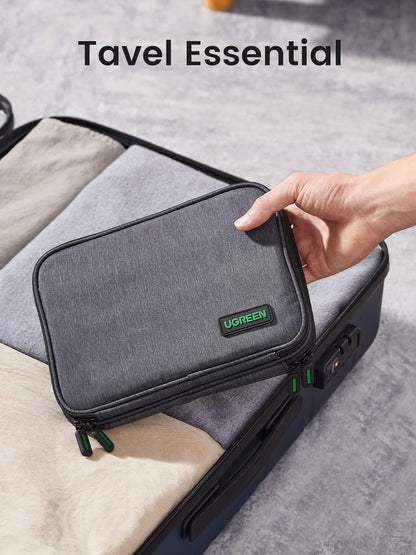 UGREEN Cable Organizer, Travel Bag Compatible with iPad Mini 5 4, Smartphone, Power Bank, Hard Disk, etc.