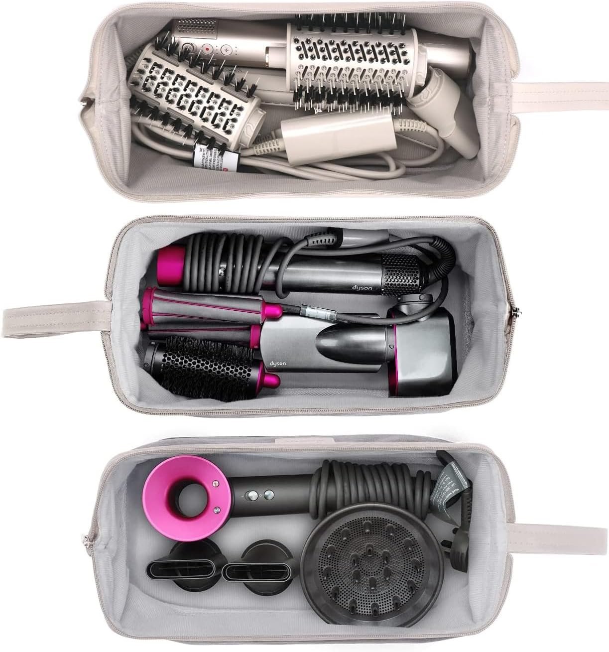 WINZEDGE Hair Style Tools Case, compatiable with Dyson Airwrap/Shark Flex Style, Travel Pouch Bag Home Storage for Hair Dryer Hair Brush Hair Straightener, Mutifunction Cosmetic Makeup Bag