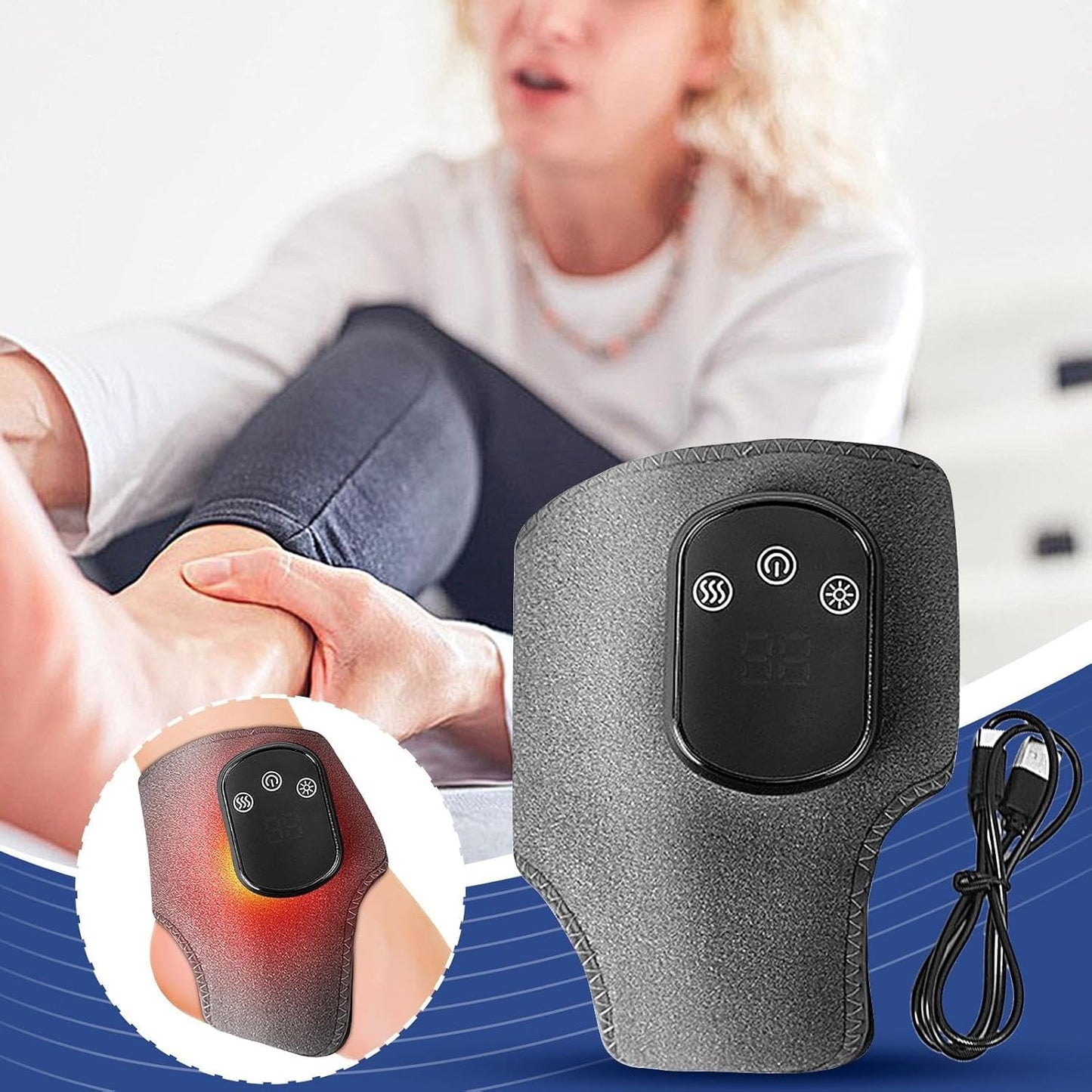 Macchina per massaggi, attrezzo per il recupero del piede, migliora il comfort delle gambe, design ricaricabile riscaldato, funzione wireless, dimensioni compatte per post allenamento, sport, routine