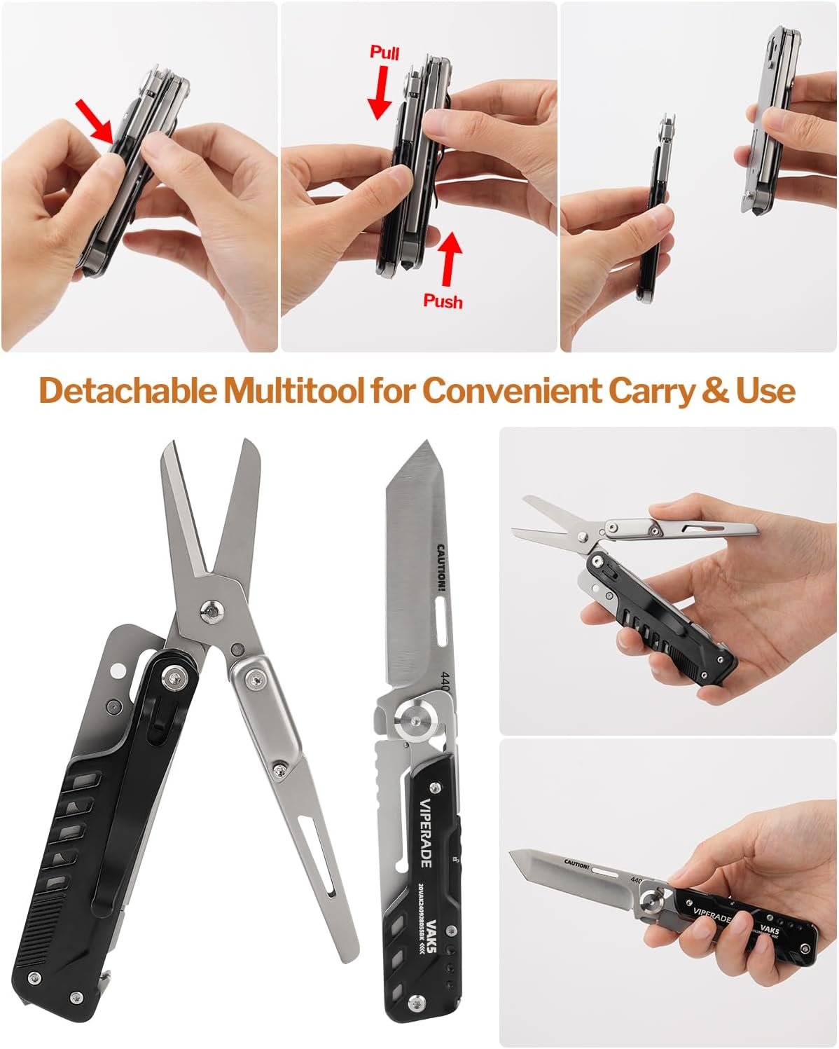 VIPERADE VAK4 Multitool Pocket Knife for Men, Multifunctional 21-in-1 Multitool Pocket Knife with Pouch, Outdoor Camping Survival and Everyday Use (VAK5)