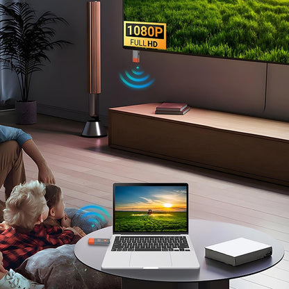 Wireless HDMI Transmitter and Receiver, Plug Play, Portable 1080P Extender, 5G Portable Wireless HDMI Extender Kit for Streaming Video and Audio to HDTV Projector Monitor