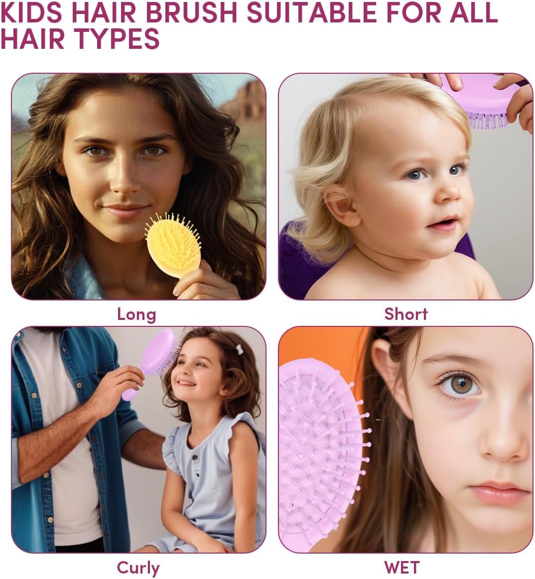 15 Pack Mini Wet Hair Brush Mini Detangling Brush for Wet & Dry Hair, Compact Travel Hairbrush for Teens & Adults, Perfect for Bridesmaid Gifts, Party Favors