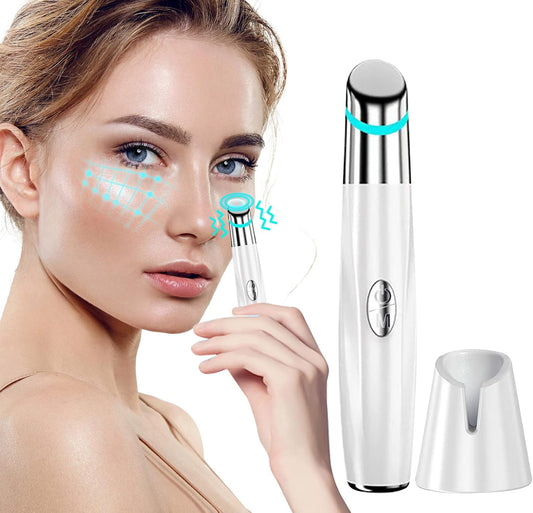 Eye Face Massager, Electric Facial Massage Wand Tool, 42℃ Heated Skin Care Device for Dark Circles and Puffiness, Smooth Lip Wrinkles, Promote Essence Absorption
