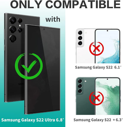 Galaxy S22 Ultra Privacy Screen Protector, QUESPLE 2 Pack Shatterproof Premium Tempered Glass Film for Samsung Galaxy S22 Ultra 5G Privacy Screen Protector[Does't Support Fingerprint Unlock]
