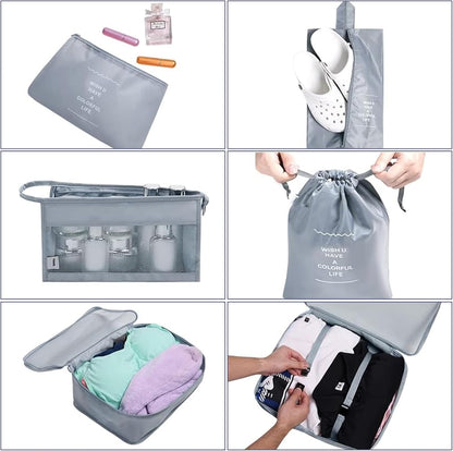 8 Piece Suitcase Organizer - Space Saving Suitcase Organizer Set - Suitcase Organizer Set - Travel Backpack Organizer - Travel Organizer - Waterproof Bags for Travel Clothing