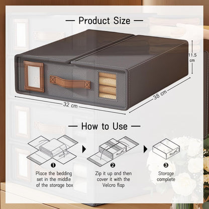 Open Non-Woven Storage Bins for Bedding and Clothes – Stylish, Space-Saving Solution with Durable Design and Easy Access Handles for Efficient Home Organization (8)