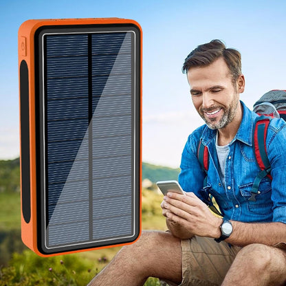 Solar Power Bank - Smartphone Panel Bank, Large Capacity Solar Charger Mobile Phone Powers, Support 4 Electronics Equipment for Adults Teens Men Women Students Commuting