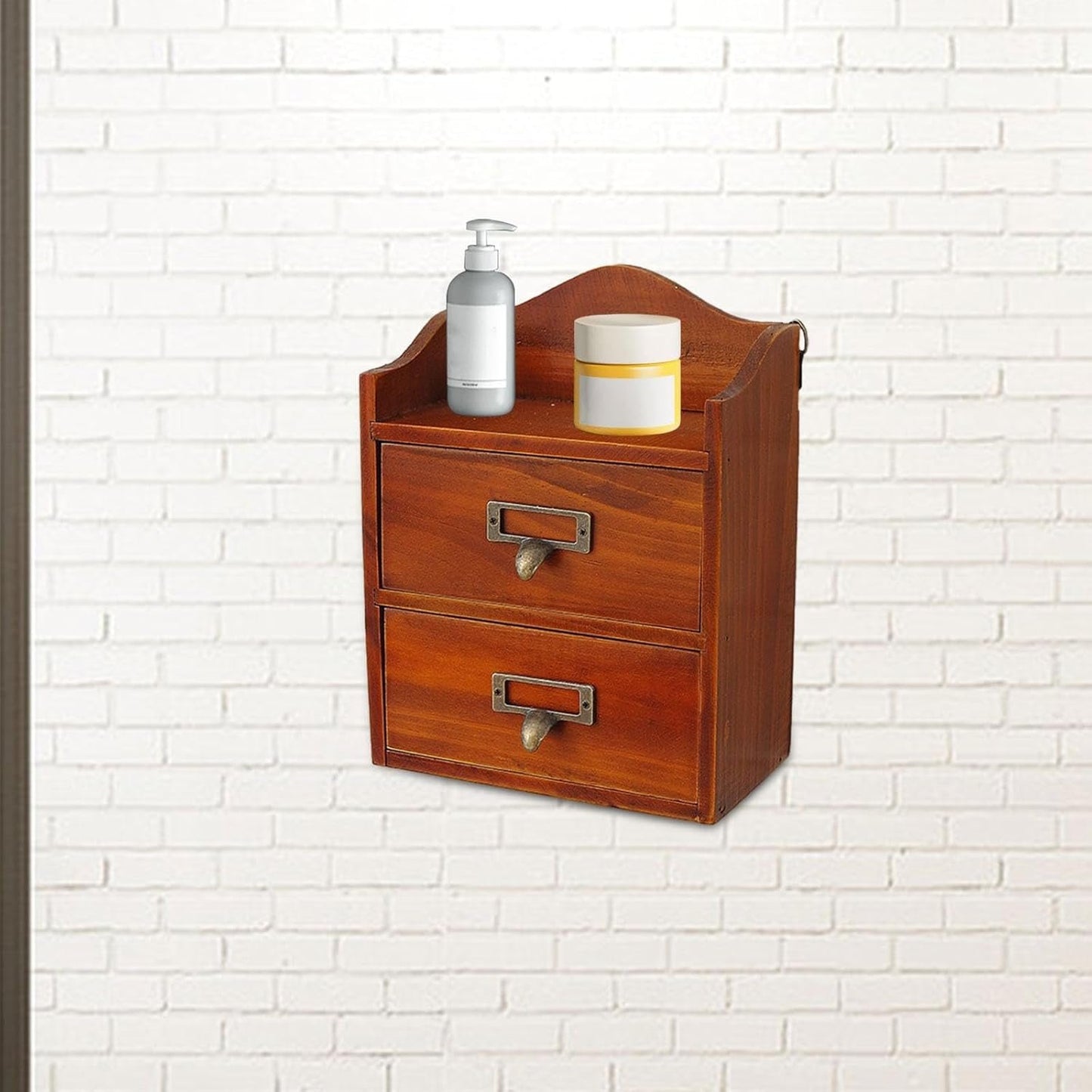 AFXGUSD Tabletop Storage Box with Drawers for Bedroom And Workspace Organization, Brown
