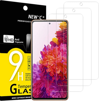 NEW'C 3 Pack Designed for Samsung Galaxy S20 FE / S20 FE 5G Screen Protector Tempered Glass,Case Friendly Scratch-proof, Bubble Free, Ultra Resistant