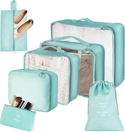 Suitcase Organizer, 7 Pieces Travel Cube System, Travel Suitcase Organizers, Space-Saving Suitcase Organizer, for Vacation and Travel, Organizer Suitcase Set, Travel Useful Accessories