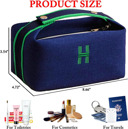 Travel Makeup Bag, Waterproof Canvas Cosmetic Bag Make Up Organizer Case for Women, Large Toiletry Bag Skincare Pouch for Toiletries Accessories Brushes