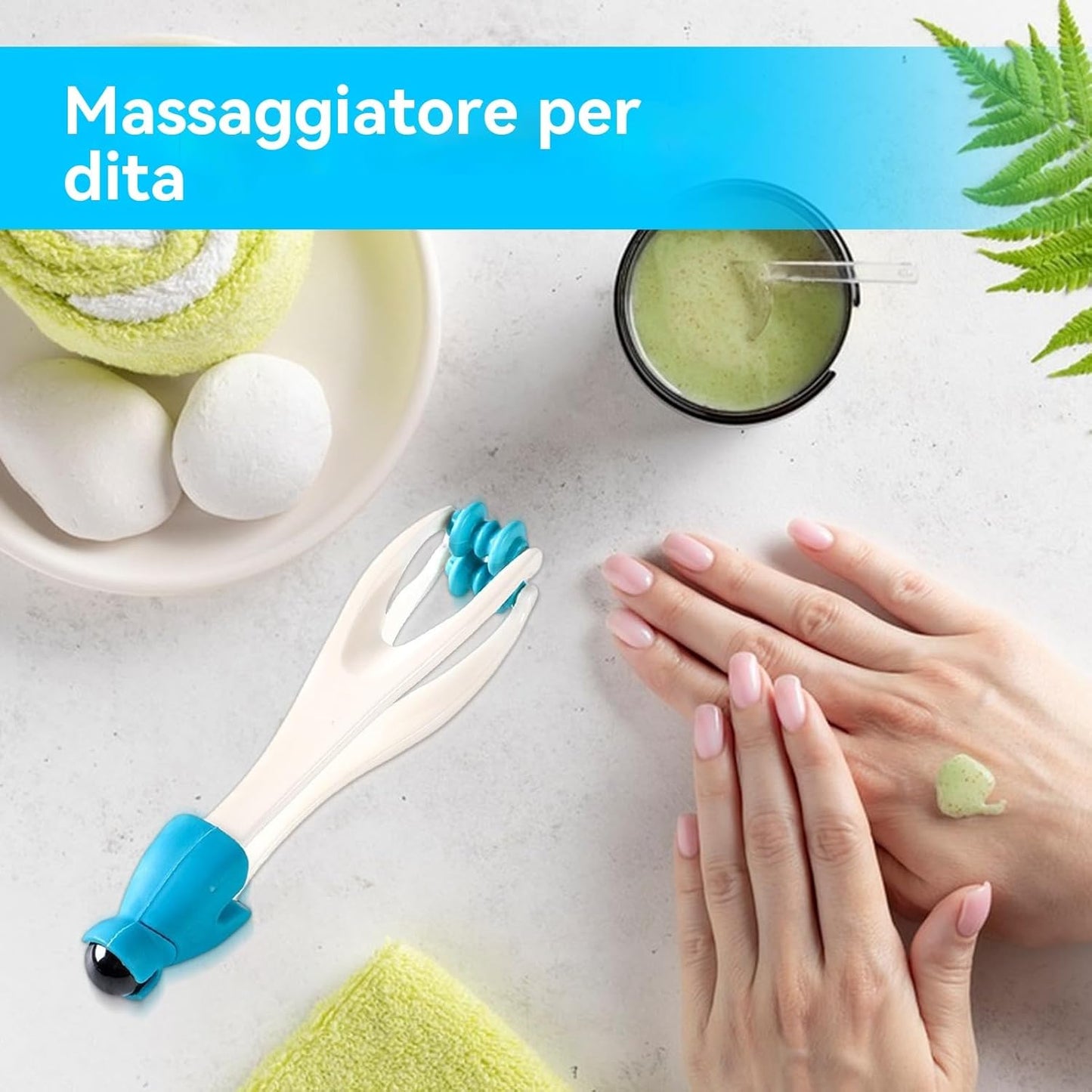 Strumento di massaggio per le dita - Massager del punto di pressione manuale con anelli a rulli in cordone | Dispositivo di rilassamento delle dita della terapia a mano portatile per recupero muscolar