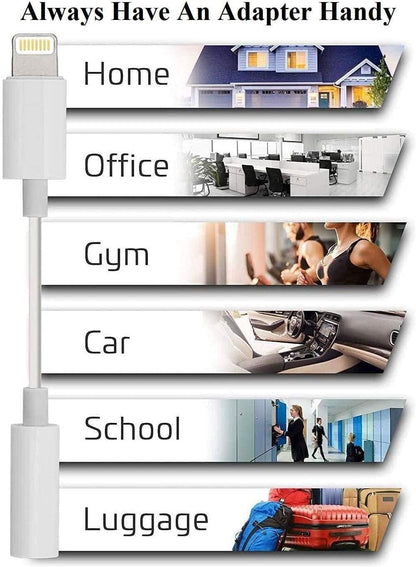 Apple MFi Certified Lightning to 3.5 mm Headphone Jack Adapter for iPhone, 2 Pack iPhone Aux Audio Adapter Converter Cable Dongle Compatible for iPhone 14 13 12 11 Pro Max XS XR X 8 7 6,All iOS System