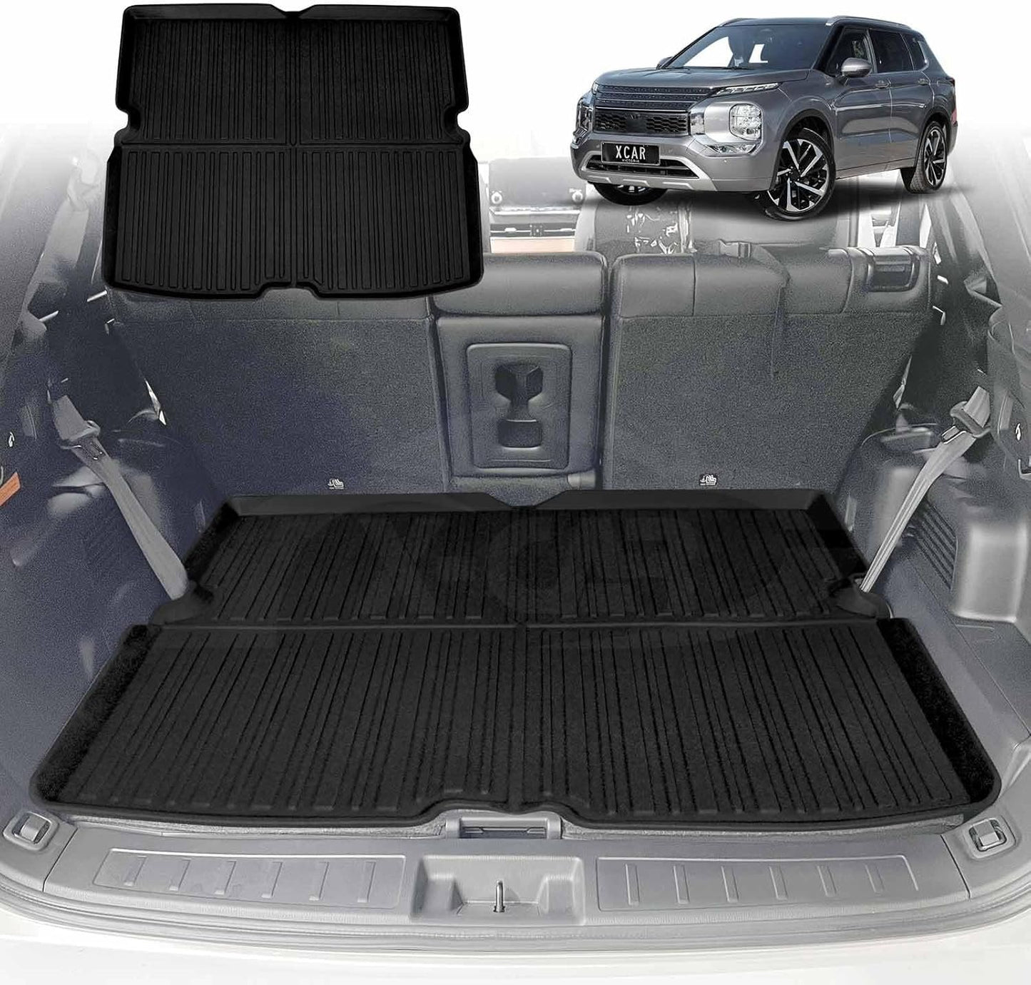 X-CAR Boot Liner for Mitsubishi Outlander PHEV 7-Seater 2021-2025 Luggage Tray Cargo Mat Trunk Cover Heavy Duty Interior Accessories