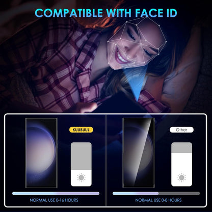 KUUBUUL Privacy Screen Protector for Samsung S23 Ultra, [2 Pack] Anti Spy Tempered Glass for Samsung Galaxy S23 Ultra [Support Fingerprint Unlock] [Easy Installation][9H Hardness][Bubble Free]