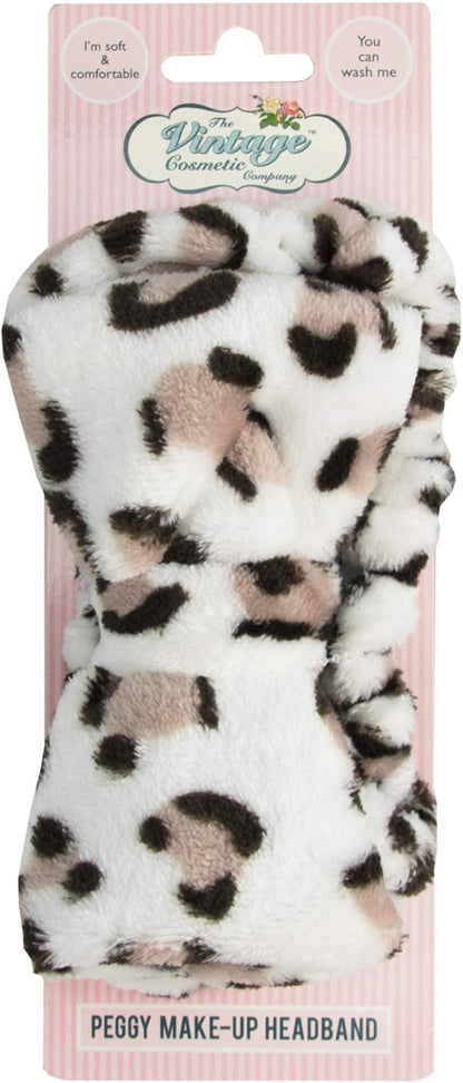 The Vintage Cosmetic Company Peggy Make-up Vintage Headband Hold Back Hair Soft and Comfy Leopard Print