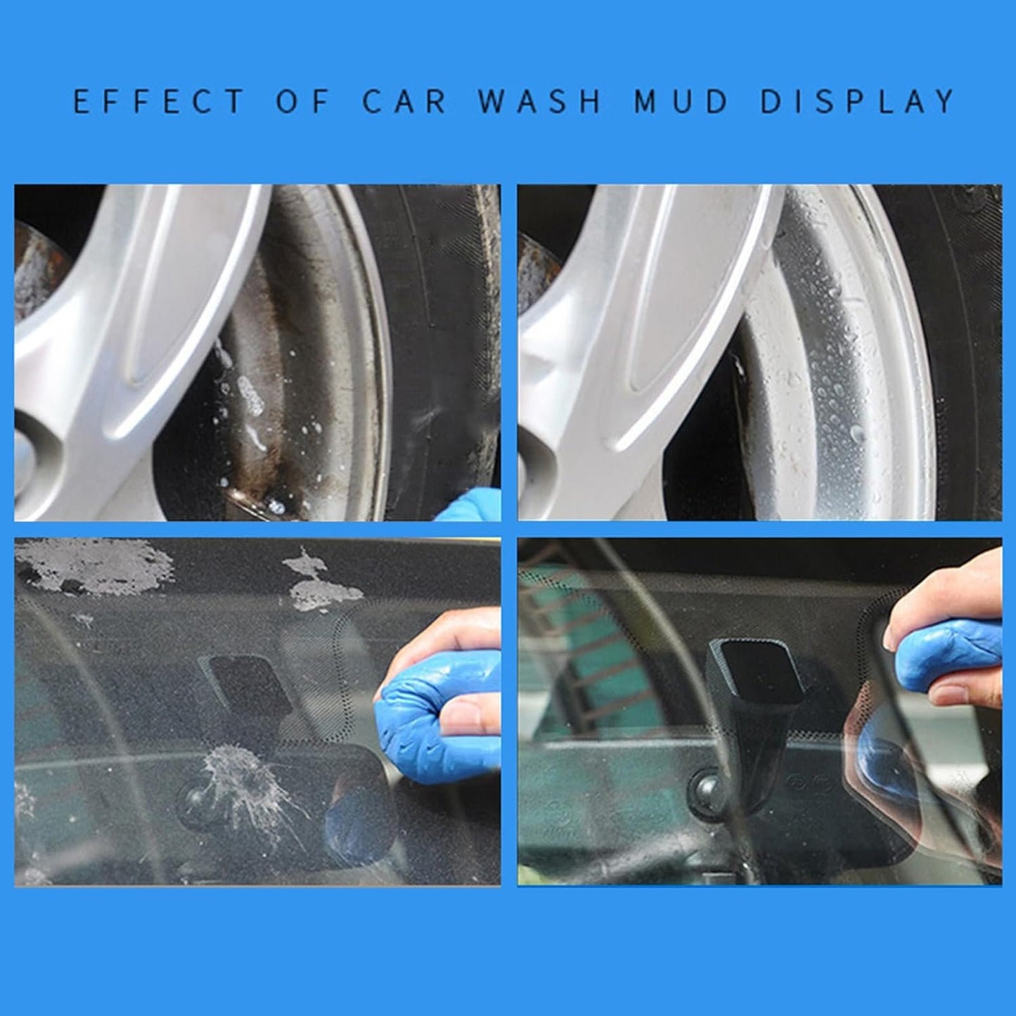 Car Cleaner, Cleaning Gel, 7.09 x 3.94 x 2.36 Inches Auto Detailing Compound, Flexible Crevice Dust Remover, Reusable Deep Tool, Blue for Dashboard Vents Keyboard Hard to Reach Areas