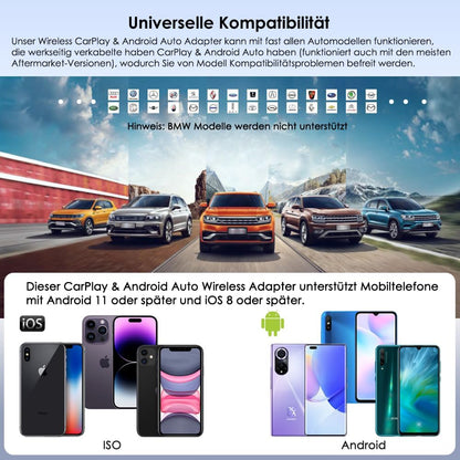 iFreGo CarPlay Wireless Android Car Wireless Adapter 2 in 1 Super Fast Upgrade Auto Play, Plug and Play, Compatible with iPhone iOS 10+ and Car with Wired CarPlay