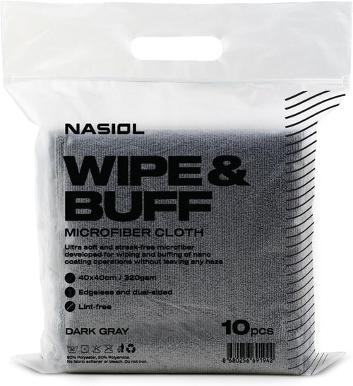 Nasiol Wipe&Buff Microfiber Ceramic Coating Application Cloth 10 Pack, Lint Free Detailing Cloth, Double Sided Car Interior Care, Cleaning Cloth
