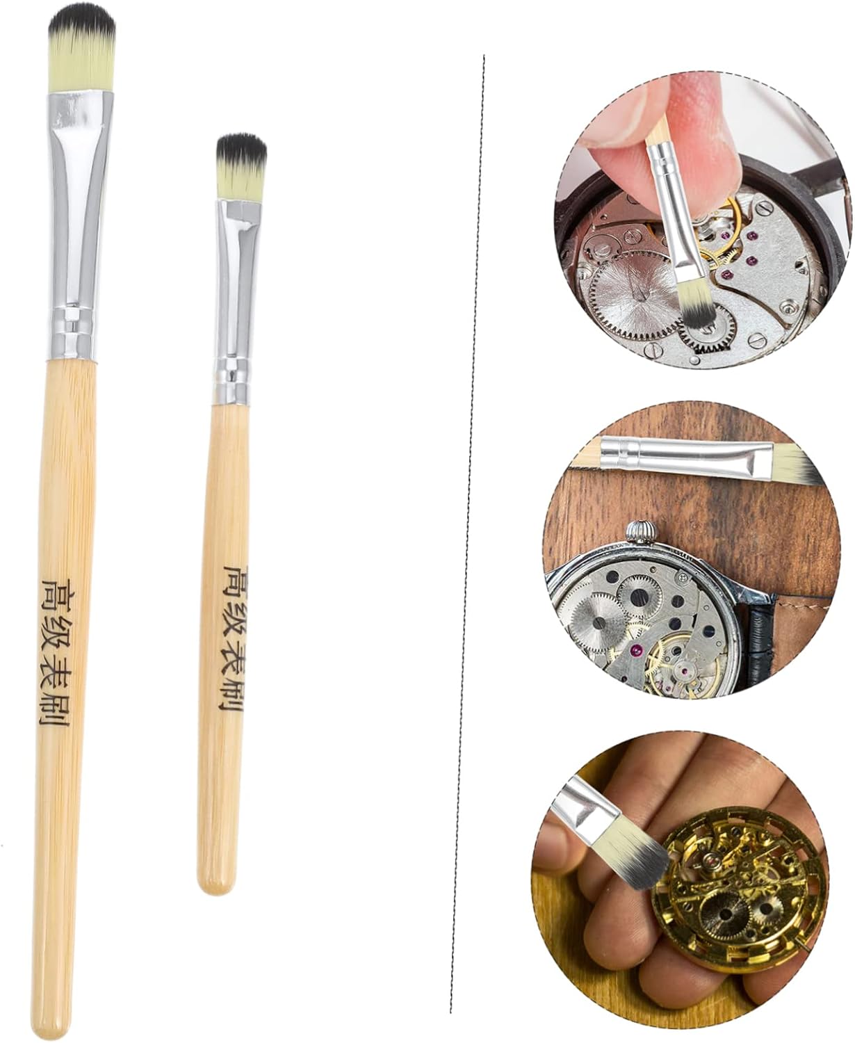 Ciieeo 2Pcs Watch Cleaning Brushes Handle Soft Brush for Watch Movement Part Cleaning Essential Watch Repair Tools Comfortable Grip and Design