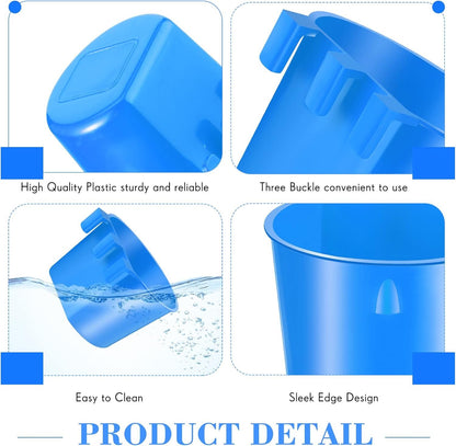 Sumind 60 Pieces Cage Cups Birds Hanging Feeders Seed Bowl 8 oz Plastic Chicken Feeder Water Bowl Hanging Chicken Waterer Feeding Watering Dish Coop Cups for Gamefowl Parrot Parakeet Poultry(Blue)