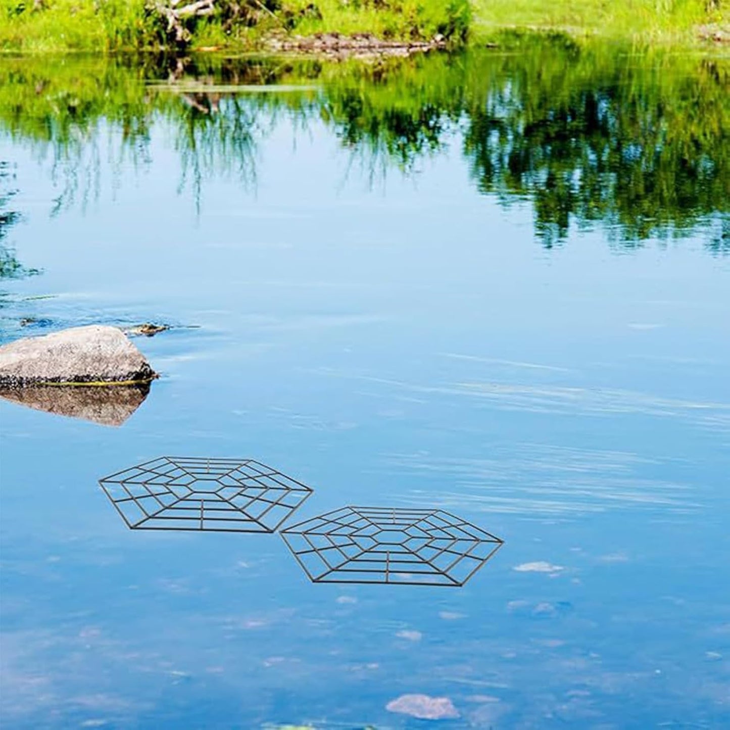 Pond Netting, Ponds Fish Protector Net, Hexagonal Mesh Garden Nettings, Shrimp and Safety Barrier, Ideal Protective Tool for Defending from Outdoor Predators, 26.8x26.8cm