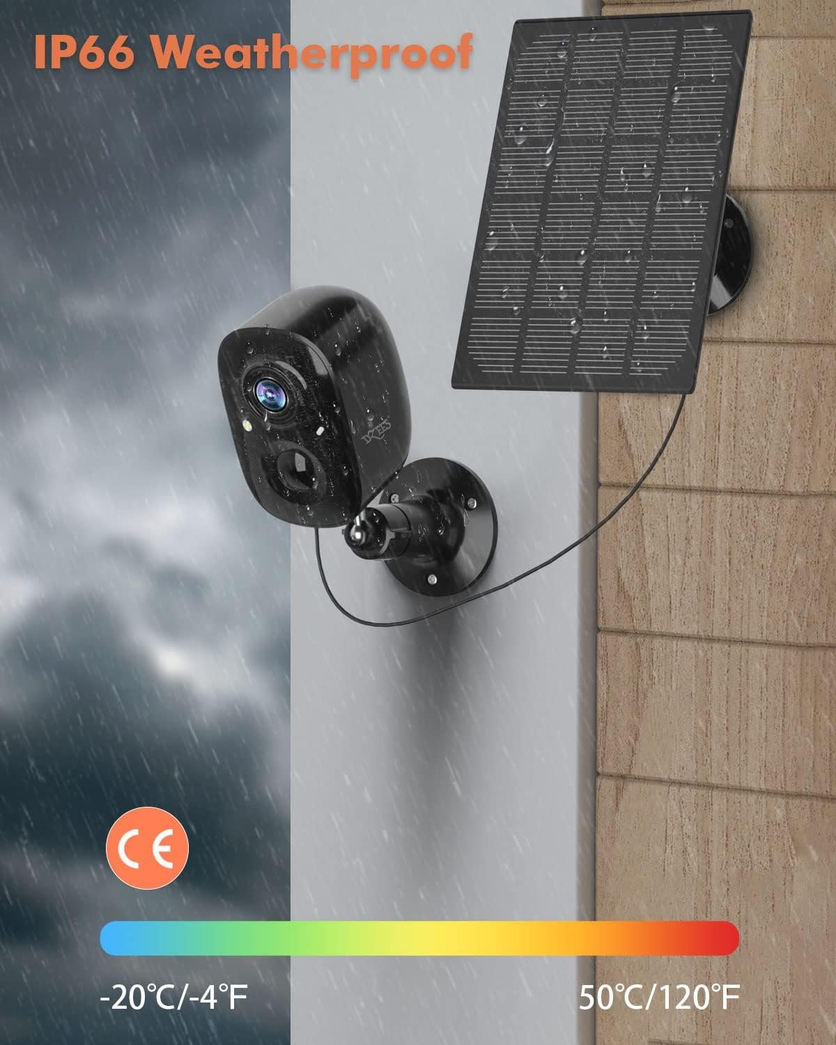 Dzees Upgrade Solar Camera Security Outdoor Wireless, Wireless Outdoor Security Cameras with Solar Panel, 1080P Color Night Vision, Spotlight/Alarm, AI Detection, 2-Way Talk, IP66 Waterproof