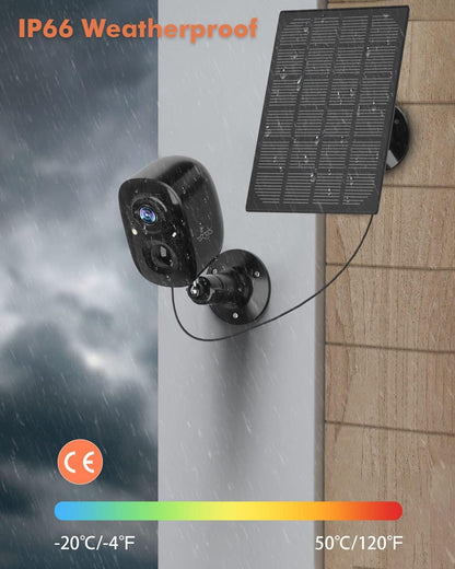 Dzees Upgrade Solar Camera Security Outdoor Wireless, Wireless Outdoor Security Cameras with Solar Panel, 1080P Color Night Vision, Spotlight/Alarm, AI Detection, 2-Way Talk, IP66 Waterproof