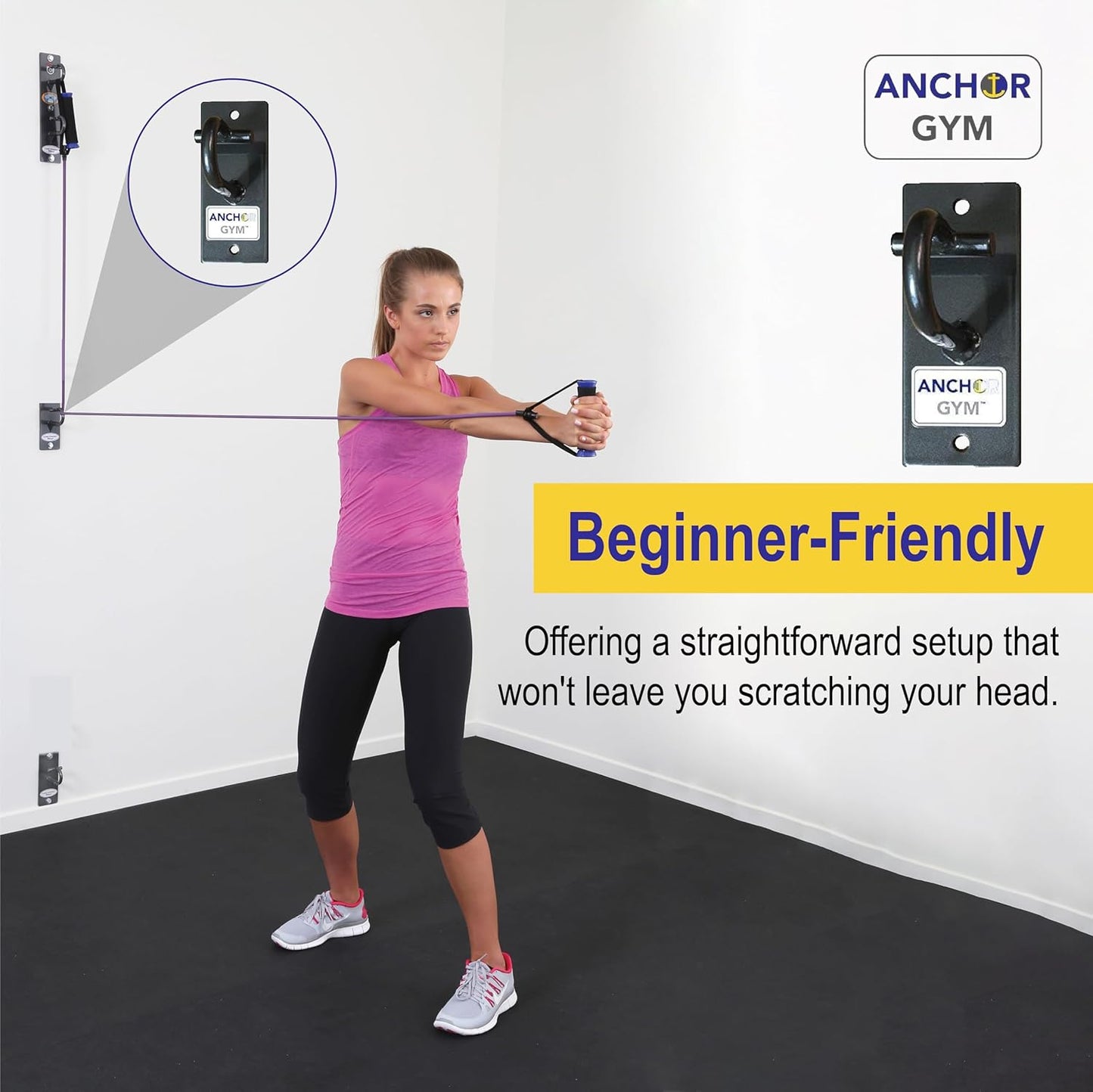 Anchor Gym - H1 Unit | One Workout Wall Mount Anchor - Wall or Ceiling Mounting Hooks for Bands, Straps, and Ropes (All Hardware Included)