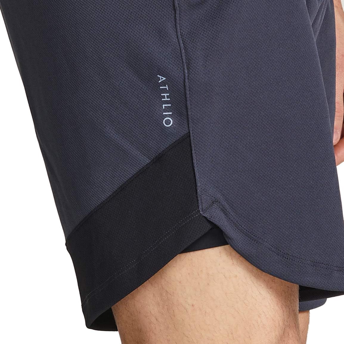 ATHLIO Men’s 1~2 Pack Athletic Shorts | Quick Dry Mesh Running & Training Shorts with Pockets