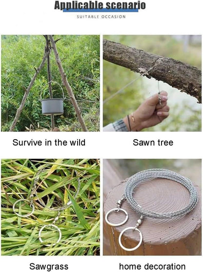 Outdoor Manual Hand Steel Wire Saw 1/2M Hand Chain Saw Cutter Portable Travel Camping Emergency Gear Survival Tools (Color : 2 m)