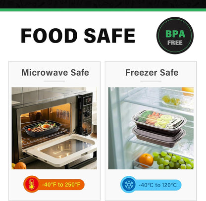 50 Pack 32 oz Meal Prep Container, Food Storage Containers with Lids, Bento Box Reusable Plastic Lunch Box Kitchen Food Take-Out Box Microwave Dishwasher Freezer Safe