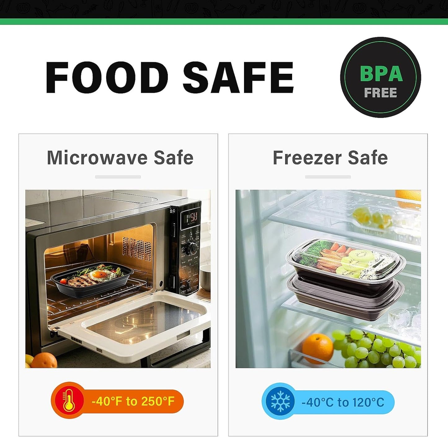 Meal Prep Container, 50 Pack 32 oz Food Storage Containers with Lids, Bento Box Reusable Plastic Lunch Box, BPA Free Take-Out Box Microwave Dishwasher Freezer Safe