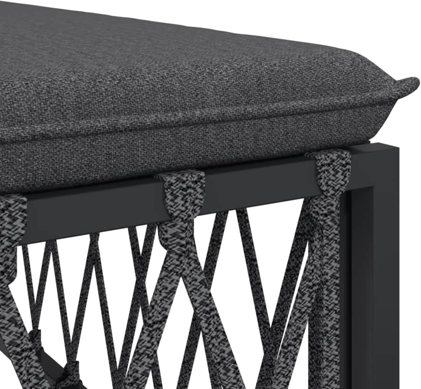 Homgoday Garden Lounge Set of 2 with Anthracite Steel Cushions, Garden Living Room, Sunbeds, Sofa Bed Furniture, for Outdoor Patio, Swimming Pool, Balcony