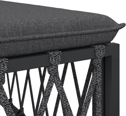 Homgoday Garden Lounge Set of 2 with Anthracite Steel Cushions, Garden Living Room, Sunbeds, Sofa Bed Furniture, for Outdoor Patio, Swimming Pool, Balcony