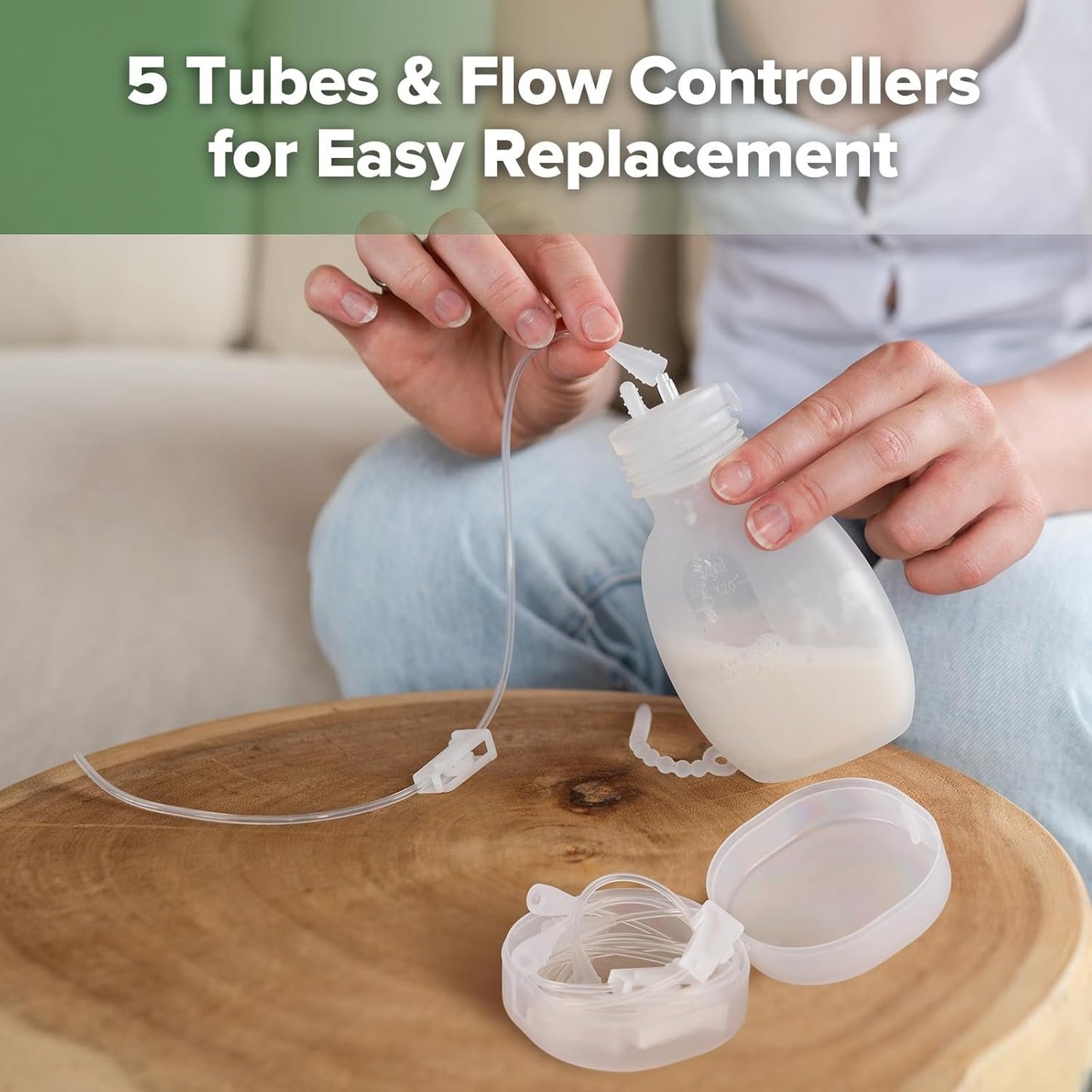 haakaa Supplemental Feeding Tube & Pouch Set,Baby Supplemental Nursing System,SNS Breastfeeding System,Food Grade Silicone