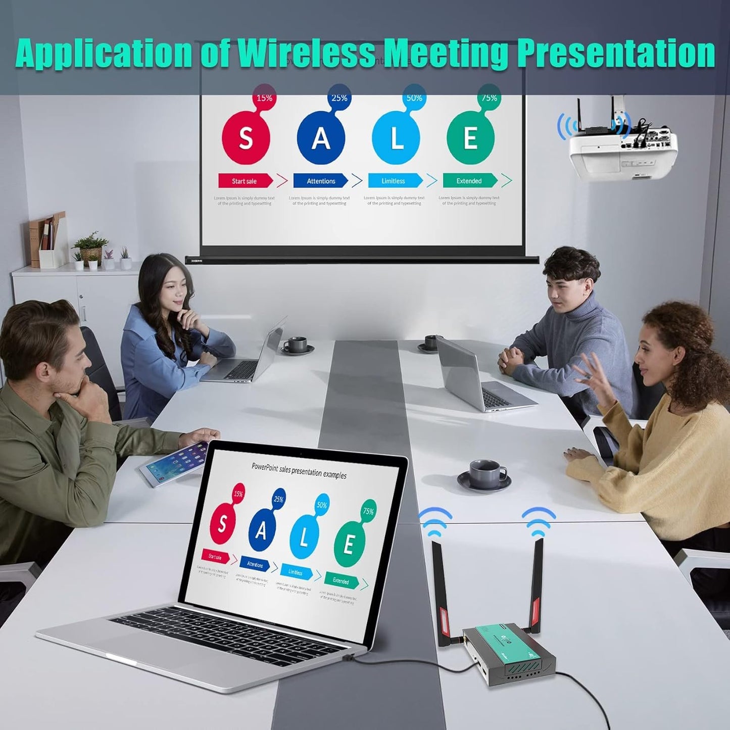 Mirabox Wireless HDMI Transmitter and Receiver Extender 1x4-200m(656Ft) 5.8GHz 1080P@60Hz Audio Video Extender Kit with IR and HDMI Loop-Out for TV,DSLR Camera,Projector,DVR,Laptop,PS5,Switch