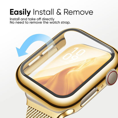 Stainless Steel Mesh Loop Compatible with Apple Watch Strap 40mm 41mm 44mm 45mm and Case with Screen Protector, Magnetic Bands with TPU Case for Bracelet Apple Watch Band Series SE 9 8 7 6 5 4 3 2 1