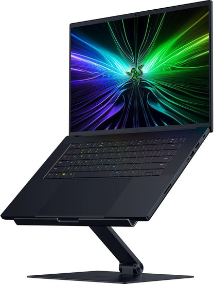 Razer Adjustable Laptop Stand - Ergonomic Height Laptop Stand Built for Laptops up to 18” inch (Height and Tilt-Adjustable, Durable Aluminum, Vented Design) Black